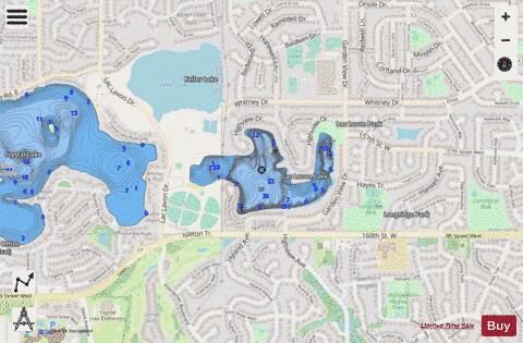 Lac Lavon Lake depth contour Map - i-Boating App - Streets