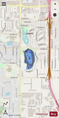 Penn Lake depth contour Map - i-Boating App - Streets