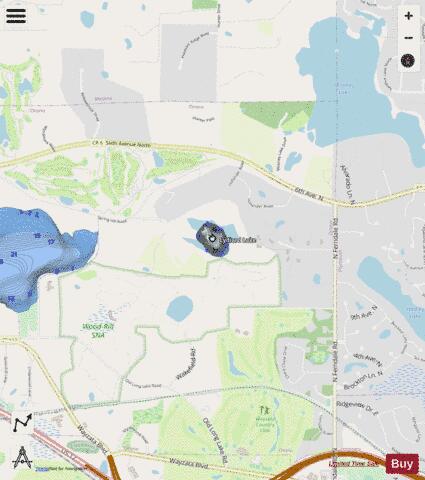 Lydiard Lake depth contour Map - i-Boating App - Streets