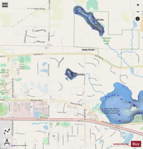 Dickeys Lake + depth contour Map - i-Boating App - Streets