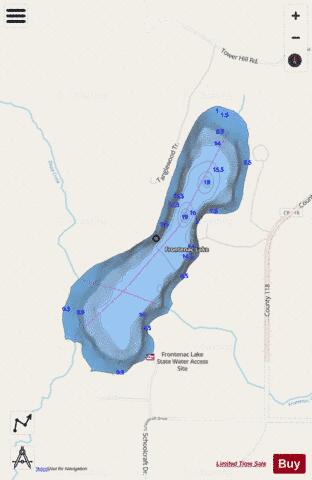 Frontenac Lake depth contour Map - i-Boating App - Streets