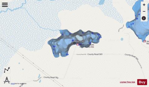 Bower Lake depth contour Map - i-Boating App - Streets