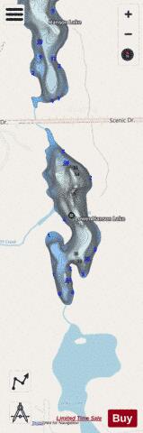Lower Hanson Lake depth contour Map - i-Boating App - Streets