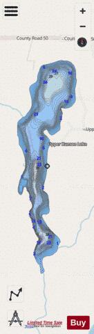 Upper Hanson Lake depth contour Map - i-Boating App - Streets