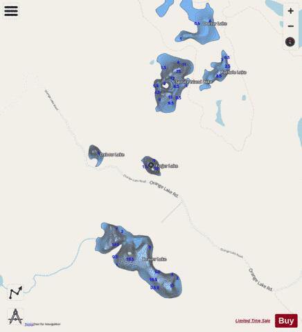 Forjer Lake depth contour Map - i-Boating App - Streets