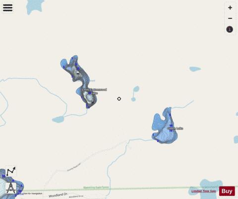 Green Lake + Little Cottonwood Lake depth contour Map - i-Boating App - Streets
