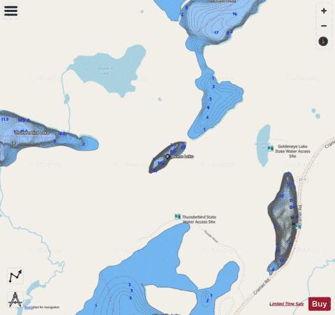 Meme Lake depth contour Map - i-Boating App - Streets
