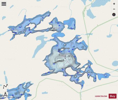 Adams Lake depth contour Map - i-Boating App - Streets