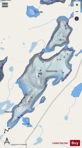 Hanson Lake + depth contour Map - i-Boating App - Streets