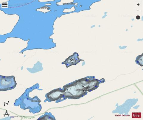 Arkose Lake depth contour Map - i-Boating App - Streets