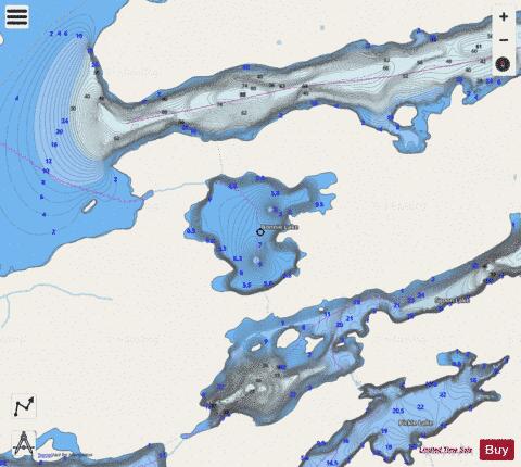 Bonnie Lake depth contour Map - i-Boating App - Streets