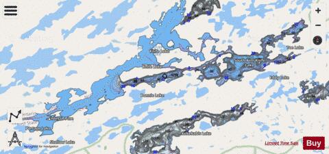 Knife Lake + South Arm Knife Lake depth contour Map - i-Boating App - Streets