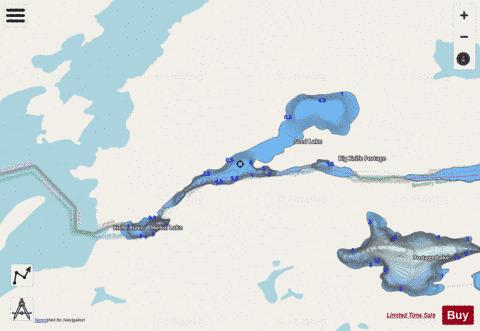 Melon Lake + Seed Lake + depth contour Map - i-Boating App - Streets