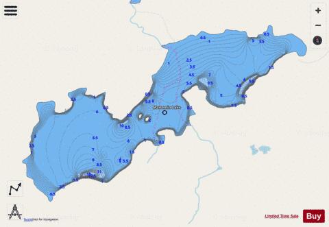 Manomin Lake depth contour Map - i-Boating App - Streets