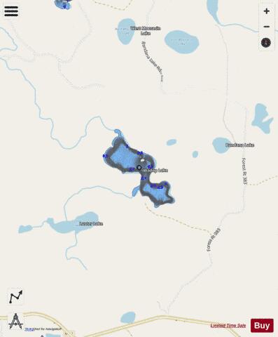 Wadop Lake depth contour Map - i-Boating App - Streets