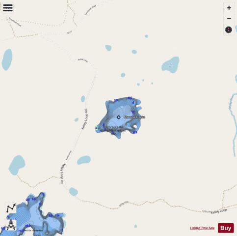 Shamrock Lake depth contour Map - i-Boating App - Streets