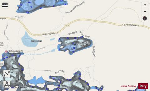 Section Twelve Lake depth contour Map - i-Boating App - Streets