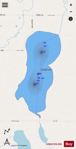 Buffalo + Martin Lake depth contour Map - i-Boating App - Streets