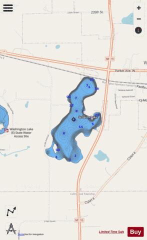 Sellards Lake depth contour Map - i-Boating App - Streets