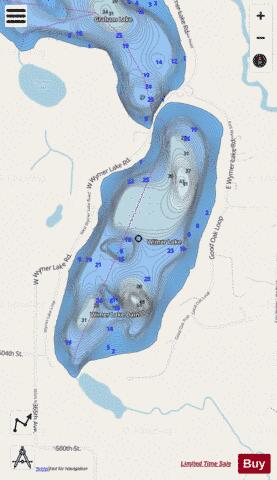 Wimar (Wimer) Lake depth contour Map - i-Boating App - Streets