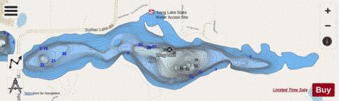 Long Lake depth contour Map - i-Boating App - Streets