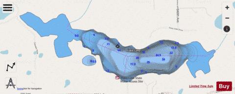 Fiske Lake depth contour Map - i-Boating App - Streets
