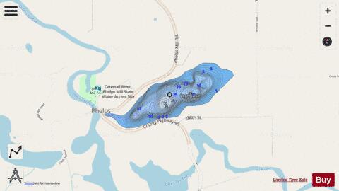 Leon Lake depth contour Map - i-Boating App - Streets