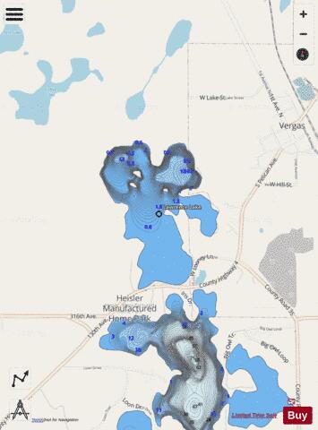 Lawrence Lake depth contour Map - i-Boating App - Streets