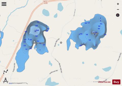 Hand Lake + Holbrook Lake depth contour Map - i-Boating App - Streets
