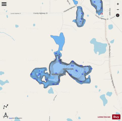 Big Stone Lake depth contour Map - i-Boating App - Streets