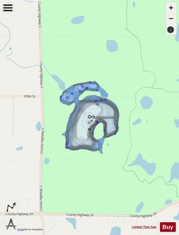 Twentyone Lake depth contour Map - i-Boating App - Streets