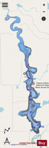 Dayton Lake depth contour Map - i-Boating App - Streets
