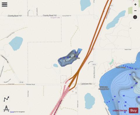Close Lake depth contour Map - i-Boating App - Streets