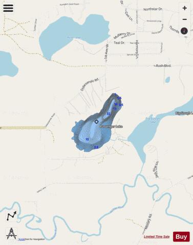 Passenger Lake depth contour Map - i-Boating App - Streets
