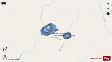 Hart Lake + Paradise Lake depth contour Map - i-Boating App - Streets