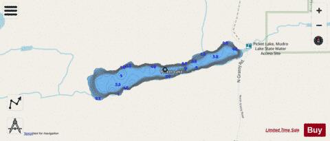 Picket Lake depth contour Map - i-Boating App - Streets