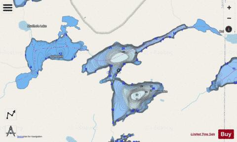 Gull Lake + Gun Lake depth contour Map - i-Boating App - Streets