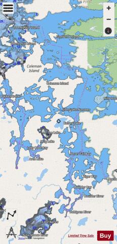 Lac la Croix depth contour Map - i-Boating App - Streets