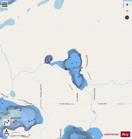Jacobs Lake depth contour Map - i-Boating App - Streets