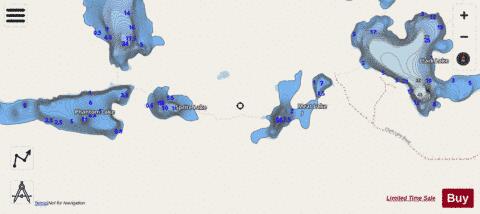 Meat Lake + Sprite Lake depth contour Map - i-Boating App - Streets
