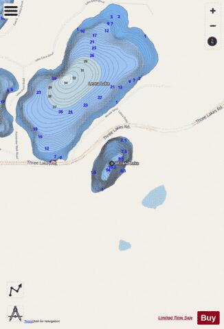 Winkle Lake depth contour Map - i-Boating App - Streets