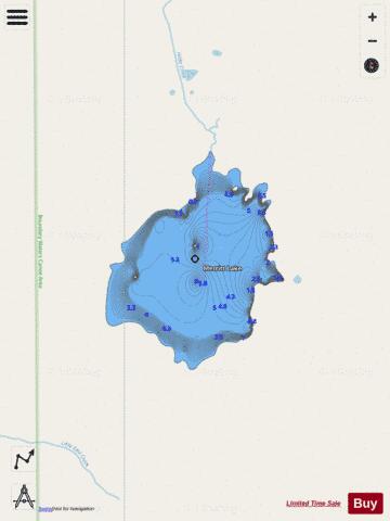 Merritt Lake depth contour Map - i-Boating App - Streets