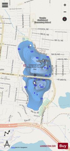 Longyear Lake + depth contour Map - i-Boating App - Streets