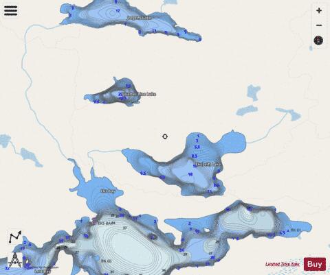 Ek (Leif) Lake + Quarter Line Lake depth contour Map - i-Boating App - Streets