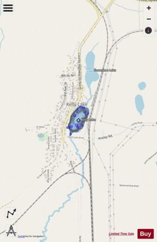 Kelly Lake depth contour Map - i-Boating App - Streets