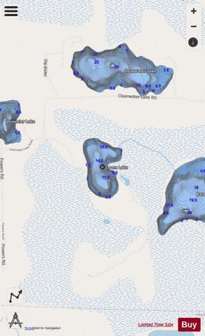 Loven Lake depth contour Map - i-Boating App - Streets