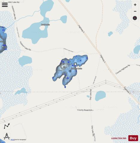 Hobson Lake depth contour Map - i-Boating App - Streets