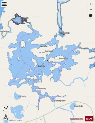 Iron Lake depth contour Map - i-Boating App - Streets