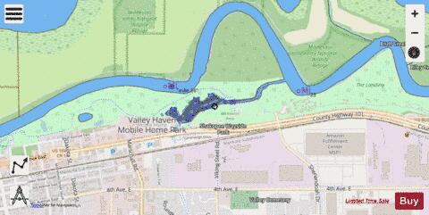 Shakopee Mill Pond depth contour Map - i-Boating App - Streets