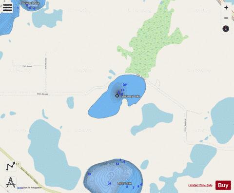 Stickney Lake depth contour Map - i-Boating App - Streets